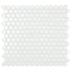 Restore Bright White 10 in. x 11 in. Glazed Ceramic Penny Round Mosaic Tile (0.83 sq. ft./Piece) by Daltile