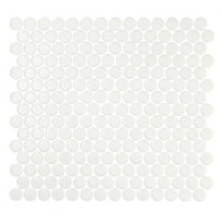 Restore Bright White 10 in. x 11 in. Glazed Ceramic Penny Round Mosaic Tile (0.83 sq. ft./Piece) by Daltile -Daltile Sales Store bright white daltile ceramic tile re19pnyrdhd1p a0 1000
