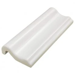 Restore Bright White 2 in. x 6 in. Ceramic Chair Rail Wall Trim Tile (0.09 sq. ft./ piece) by Daltile -Daltile Sales Store bright white daltile tile trim re1526crcc1p2 c3 1000