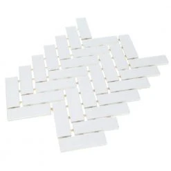 Restore Bright White Glossy 9 in. x 12 in. Glazed Ceramic Herringbone Mosaic Tile (0.6 sq. ft./each) by Daltile -Daltile Sales Store bright white glossy daltile ceramic tile 019013herms1p2 40 1000