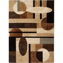 Tribeca Brown/Beige 8 ft. x 11 ft. Geometric Area Rug by Home Dynamix
