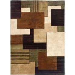 Tribeca Brown/Green 3 ft. x 5 ft. Geometric Area Rug by Home Dynamix