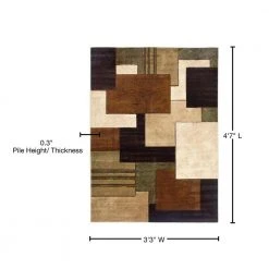 Tribeca Brown/Green 3 ft. x 5 ft. Geometric Area Rug by Home Dynamix -Daltile Sales Store brown green home dynamix area rugs 3 hd5367 548 76 1000