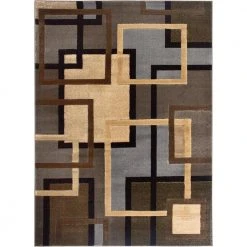 Tribeca Grey/Brown/Grey 8 ft. x 11 ft. Geometric Area Rug by Home Dynamix