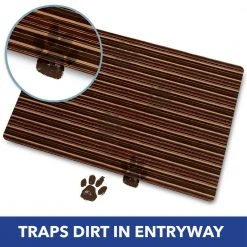 Smooth Step Brown Stripe 24 in. x 35 in. Machine Washable Kitchen Mat by Home Dynamix -Daltile Sales Store brown home dynamix door mats 3 sstp 500 76 1000