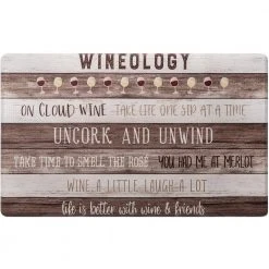 Cozy Living Wineology Brown 20 in. x 36 in. Anti Fatigue Kitchen Mat by Home Dynamix