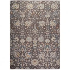Venice Flore Brown/Ivory 8 ft. x 10 ft. Floral Area Rug by Home Dynamix