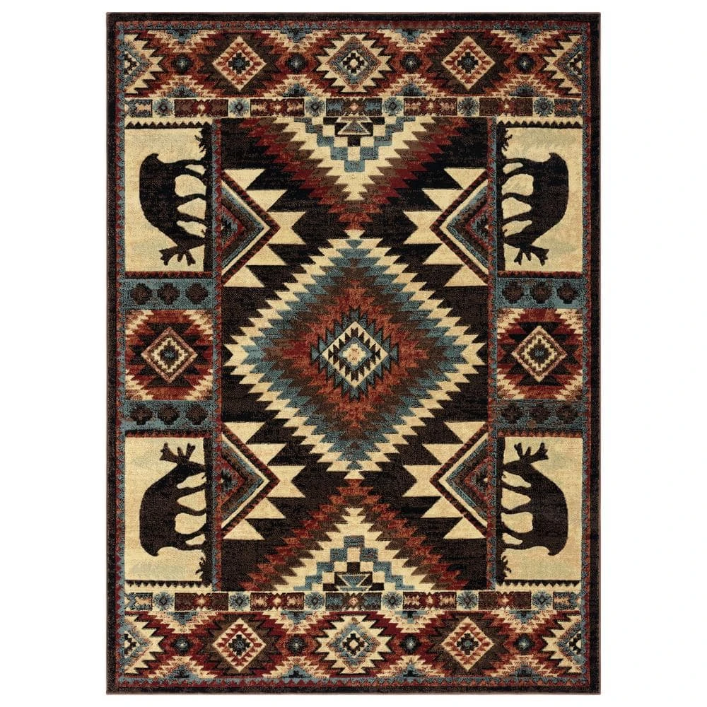 Buffalo Southwest Brown/Red 8 ft. x 10 ft. Indoor Area Rug by Home Dynamix 3 Buffalo Southwest Brown/Red 8 ft. x 10 ft. Indoor Area Rug by Home Dynamix