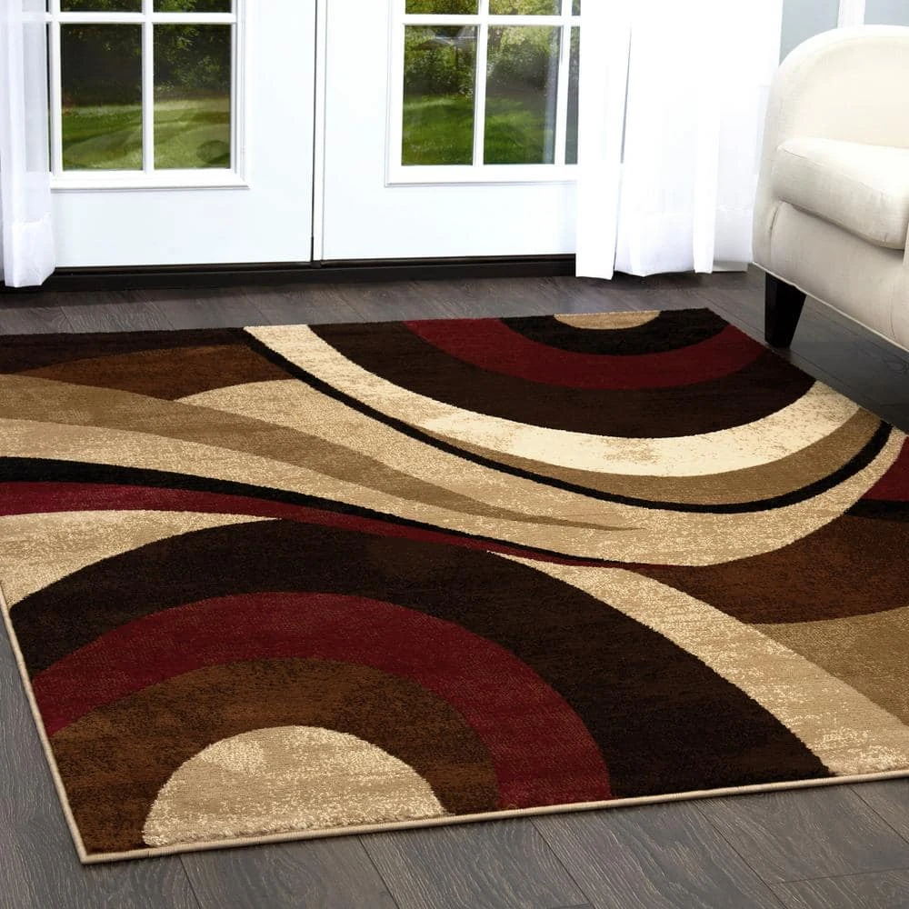 Tribeca Slade Brown/Red 8 ft. x 10 ft. Abstract Area Rug by Home Dynamix 4 Tribeca Slade Brown/Red 8 ft. x 10 ft. Abstract Area Rug by Home Dynamix - Image 2