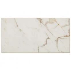 QuicTile 12 in. x 24 in. Calacatta Marble Polished Porcelain Locking Floor Tile (9.6 sq. ft. / case) by Daltile -Daltile Sales Store calacatta marble polished daltile porcelain tile qc011224clkhd1l 1d 1000