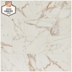 QuicTile 12 in. x 24 in. Calacatta Marble Polished Porcelain Locking Floor Tile (9.6 sq. ft. / case) by Daltile