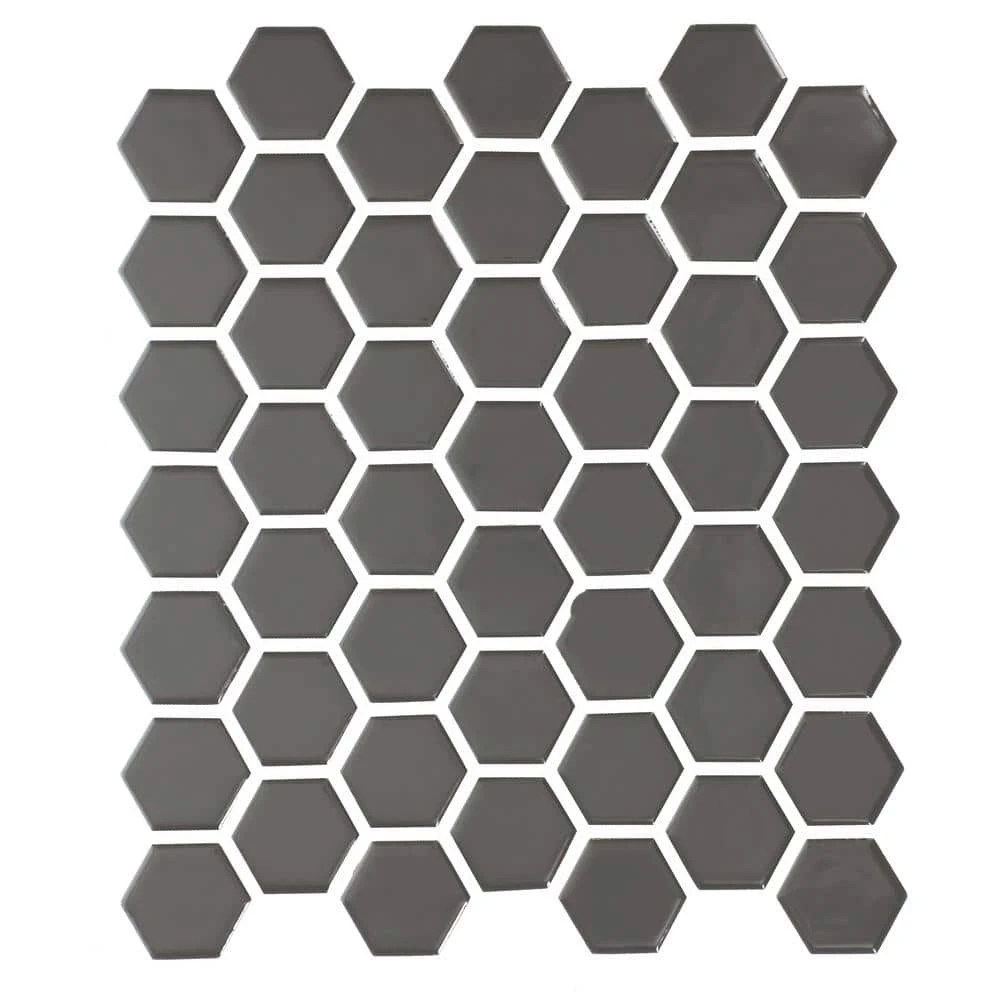 Restore Charcoal 10 in. x 12 in. Glazed Ceramic Hexagon Mosaic Tile (0.81 sq. ft./each) by Daltile 3 Restore Charcoal 10 in. x 12 in. Glazed Ceramic Hexagon Mosaic Tile (0.81 sq. ft./each) by Daltile
