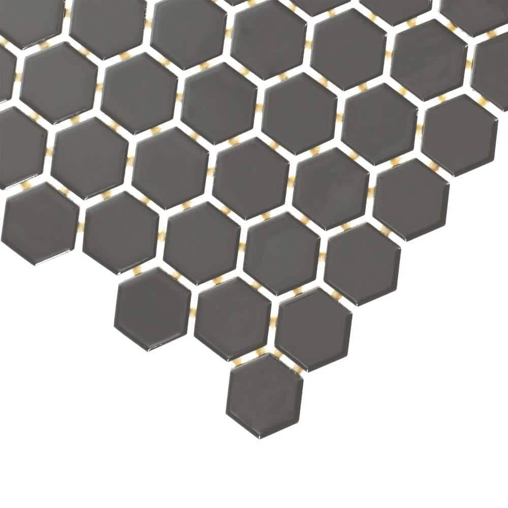 Restore Charcoal 10 in. x 12 in. Glazed Ceramic Hexagon Mosaic Tile (0.81 sq. ft./each) by Daltile 8 Restore Charcoal 10 in. x 12 in. Glazed Ceramic Hexagon Mosaic Tile (0.81 sq. ft./each) by Daltile - Image 6