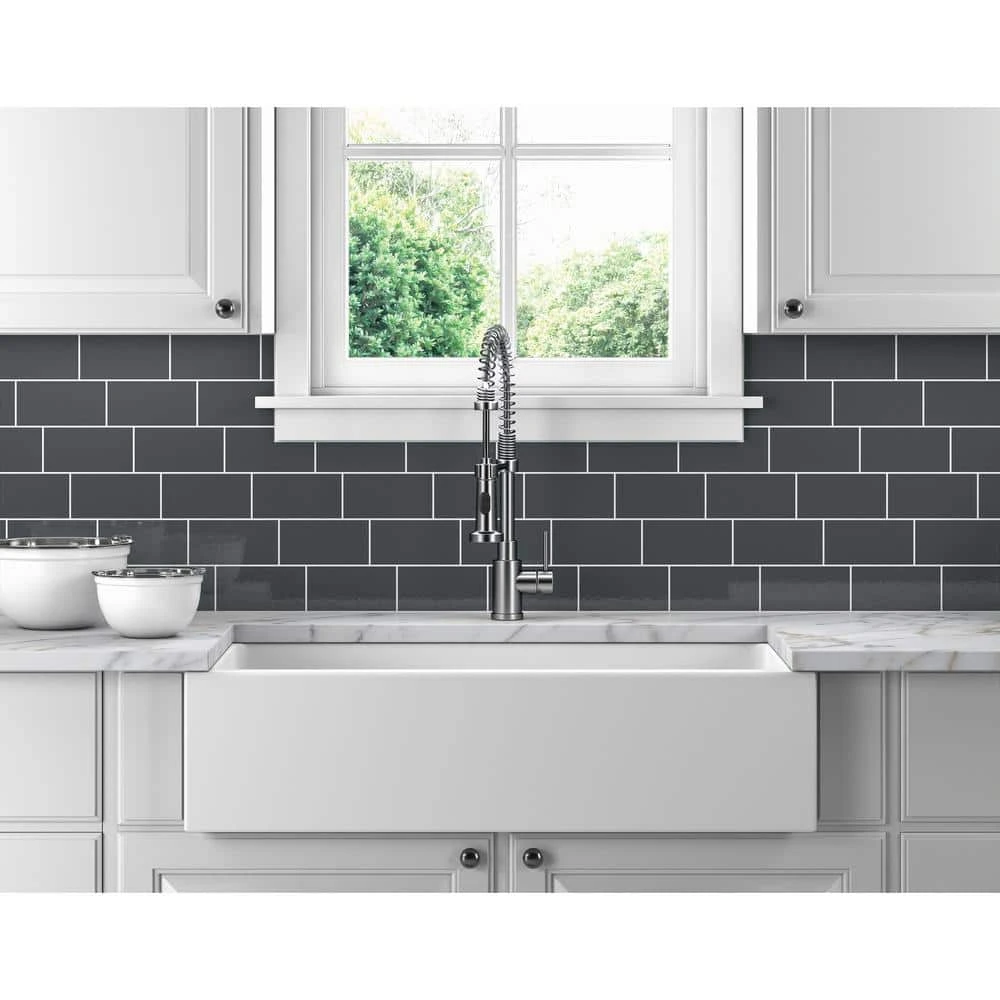 Restore Charcoal Gray 3 in. x 6 in. Glazed Ceramic Subway Wall Tile (12.5 sq. ft /Case) by Daltile 4 Restore Charcoal Gray 3 in. x 6 in. Glazed Ceramic Subway Wall Tile (12.5 sq. ft /Case) by Daltile - Image 2
