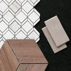 Xpress Mosaix Perfect-Fit Coastal Marble 11 in. x 18 in. Marble Diamond Geometric Mosaic Tile (13 sq. ft./case) by Daltile -Daltile Sales Store coastal marble daltile marble tile st53dgmtrmscchn 40 1000