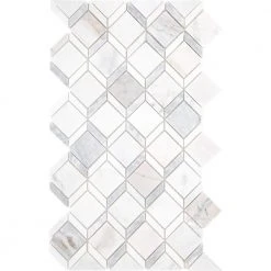Xpress Mosaix Perfect-Fit Coastal Marble 11 in. x 18 in. Marble Diamond Geometric Mosaic Tile (13 sq. ft./case) by Daltile