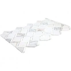 Xpress Mosaix Perfect-Fit Coastal Marble 11 in. x 18 in. Marble Diamond Geometric Mosaic Tile (13 sq. ft./case) by Daltile -Daltile Sales Store coastal marble daltile marble tile st53dgmtrmscchn 66 1000
