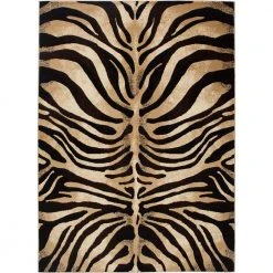 Tribeca Dark Brown/Beige 5 ft. x 7 ft. Animal Print Area Rug by Home Dynamix