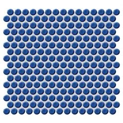 Restore Denim Blue 12 in. x 12 in. Glazed Porcelain Penny Round Mosaic Tile (10 sq. ft./Case) by Daltile