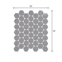 Restore Dove Gray 10 in. x 12 in. x Glazed Ceramic Hexagon Mosaic Tile (0.81 sq. ft./Each) by Daltile -Daltile Sales Store dove glossy gray daltile ceramic tile 018215hexms1p2 a0 1000