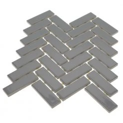 Restore Dove Gray 9 in. x 12 in. Glazed Ceramic Herringbone Mosaic Tile (0.6 sq. ft./each) by Daltile -Daltile Sales Store dove gray daltile ceramic tile 018213herms1p2 40 1000