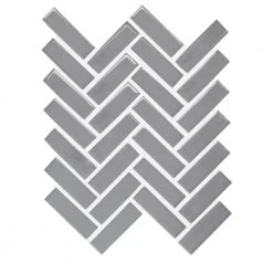 Restore Dove Gray 9 in. x 12 in. Glazed Ceramic Herringbone Mosaic Tile (0.6 sq. ft./each) by Daltile