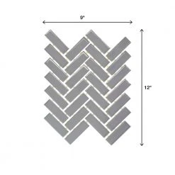 Restore Dove Gray 9 in. x 12 in. Glazed Ceramic Herringbone Mosaic Tile (0.6 sq. ft./each) by Daltile -Daltile Sales Store dove gray daltile ceramic tile 018213herms1p2 a0 1000