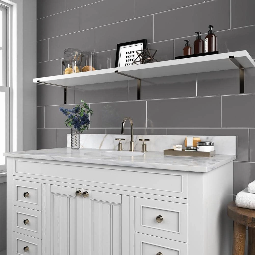 Restore Dove Gray 8 in. x 24 in. Glazed Ceramic Wall Tile (13.3 sq. ft./Case) by Daltile 4 Restore Dove Gray 8 in. x 24 in. Glazed Ceramic Wall Tile (13.3 sq. ft./Case) by Daltile - Image 2