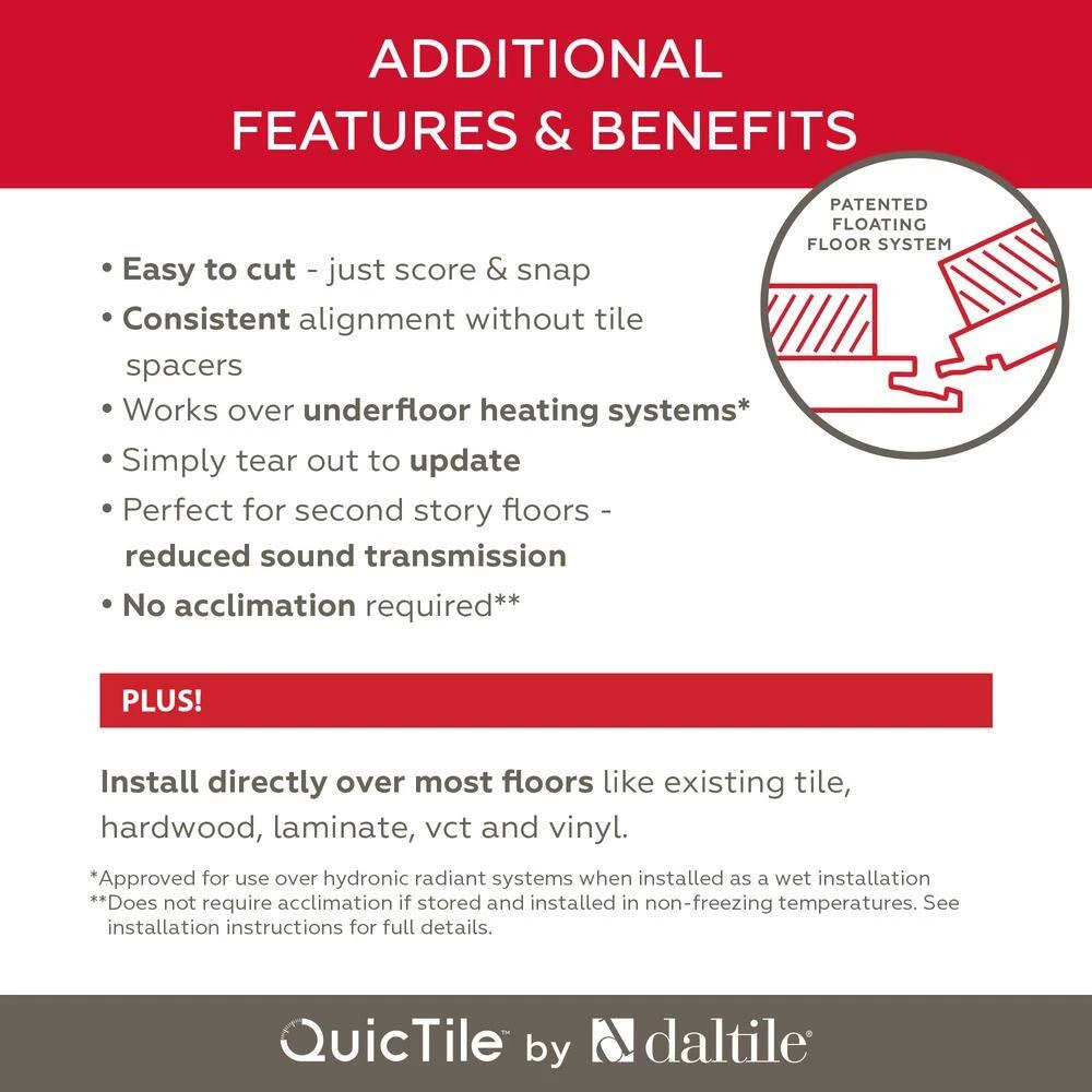 QuicTile 6 in. x 36 in. Driftwood Glazed Porcelain Locking Floor Tile (10.15 sq. ft. / case) by Daltile 15 QuicTile 6 in. x 36 in. Driftwood Glazed Porcelain Locking Floor Tile (10.15 sq. ft. / case) by Daltile - Image 13