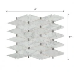 Premier Accents Eclipse Gray Diamond 11 in. x 15 in. x 8 mm Stone Mosaic Floor and Wall Tile (0.94 sq. ft./Each) by Daltile -Daltile Sales Store eclipse gray daltile marble tile pa82diamccms1l 66 1000