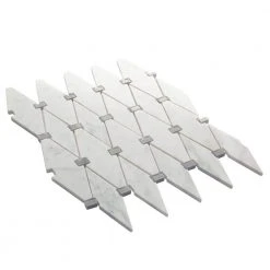 Premier Accents Eclipse Gray Diamond 11 in. x 15 in. x 8 mm Stone Mosaic Floor and Wall Tile (0.94 sq. ft./Each) by Daltile -Daltile Sales Store eclipse gray daltile marble tile pa82diamccms1l c3 1000