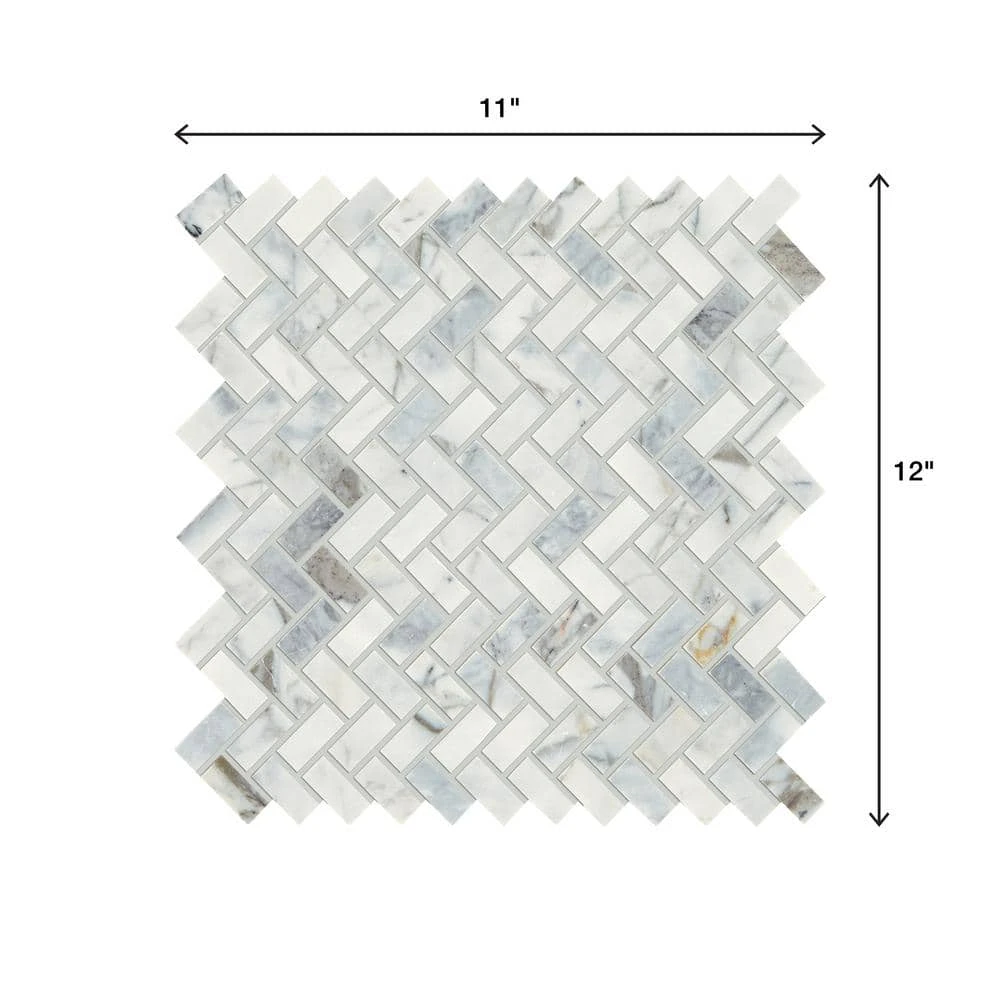 Stone Decor Fog 11 in. x 12 in. x 10 mm Marble Mosaic Floor and Wall Tile (0.83 sq. ft./Each) by Daltile 8 Stone Decor Fog 11 in. x 12 in. x 10 mm Marble Mosaic Floor and Wall Tile (0.83 sq. ft./Each) by Daltile - Image 6