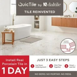 QuicTile 6 in. x 36 in. French Press Glazed Porcelain Locking Floor Tile (10.15 sq. ft. / case) by Daltile -Daltile Sales Store french press daltile porcelain tile rv80636clk1p 77 1000