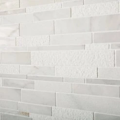 Stone Decor Glacier 12 in. x 14 in. x 10 mm Marble Linear Mosaic Floor and Wall Tile (1 sq. ft./ Each) by Daltile