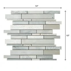 Stone Decor Glacier 12 in. x 14 in. x 10 mm Marble Linear Mosaic Floor and Wall Tile (1 sq. ft./ Each) by Daltile -Daltile Sales Store glacier daltile marble tile st56lnrndccms1p 77 1000