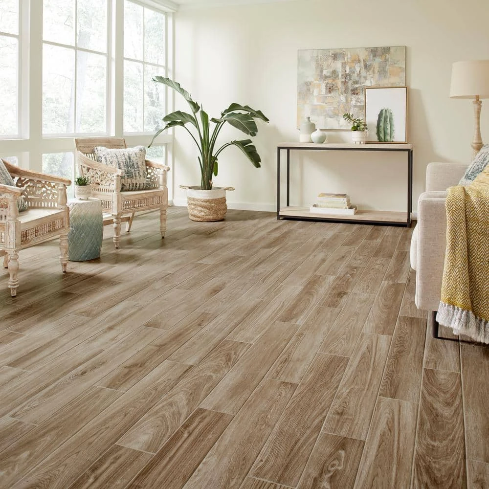 Trace Meadow Golden Brown 6 in. x 36 in. Glazed Porcelain Floor and Wall Tile (348 sq. ft./Pallet) by Daltile 4 Trace Meadow Golden Brown 6 in. x 36 in. Glazed Porcelain Floor and Wall Tile (348 sq. ft./Pallet) by Daltile - Image 2