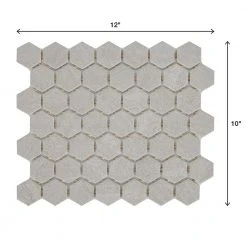 Nova Falls Gray 10 in. x 12 in. x 6.35 mm Ceramic Hexagon Mosaic Floor and Wall Tile (0.81 sq. ft./Each) by Daltile -Daltile Sales Store gray daltile ceramic tile np1015hexhd1p2 40 1000