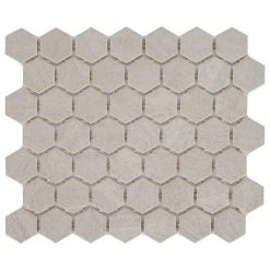 Nova Falls Gray 10 in. x 12 in. x 6.35 mm Ceramic Hexagon Mosaic Floor and Wall Tile (0.81 sq. ft./Each) by Daltile