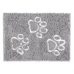 Comfy Pooch Clean Paw Gray/White 21 in. x 30 in. Door Mat For Pets by Home Dynamix