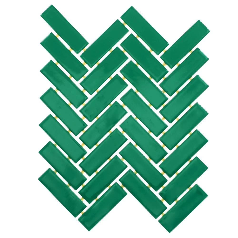 Restore Green 9 in. x 12 in. Glazed Ceramic Herringbone Mosaic Tile (0.6 sq. ft./each) by Daltile 7 Restore Green 9 in. x 12 in. Glazed Ceramic Herringbone Mosaic Tile (0.6 sq. ft./each) by Daltile - Image 5