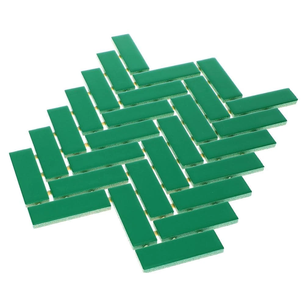 Restore Green 9 in. x 12 in. Glazed Ceramic Herringbone Mosaic Tile (0.6 sq. ft./each) by Daltile 5 Restore Green 9 in. x 12 in. Glazed Ceramic Herringbone Mosaic Tile (0.6 sq. ft./each) by Daltile - Image 3