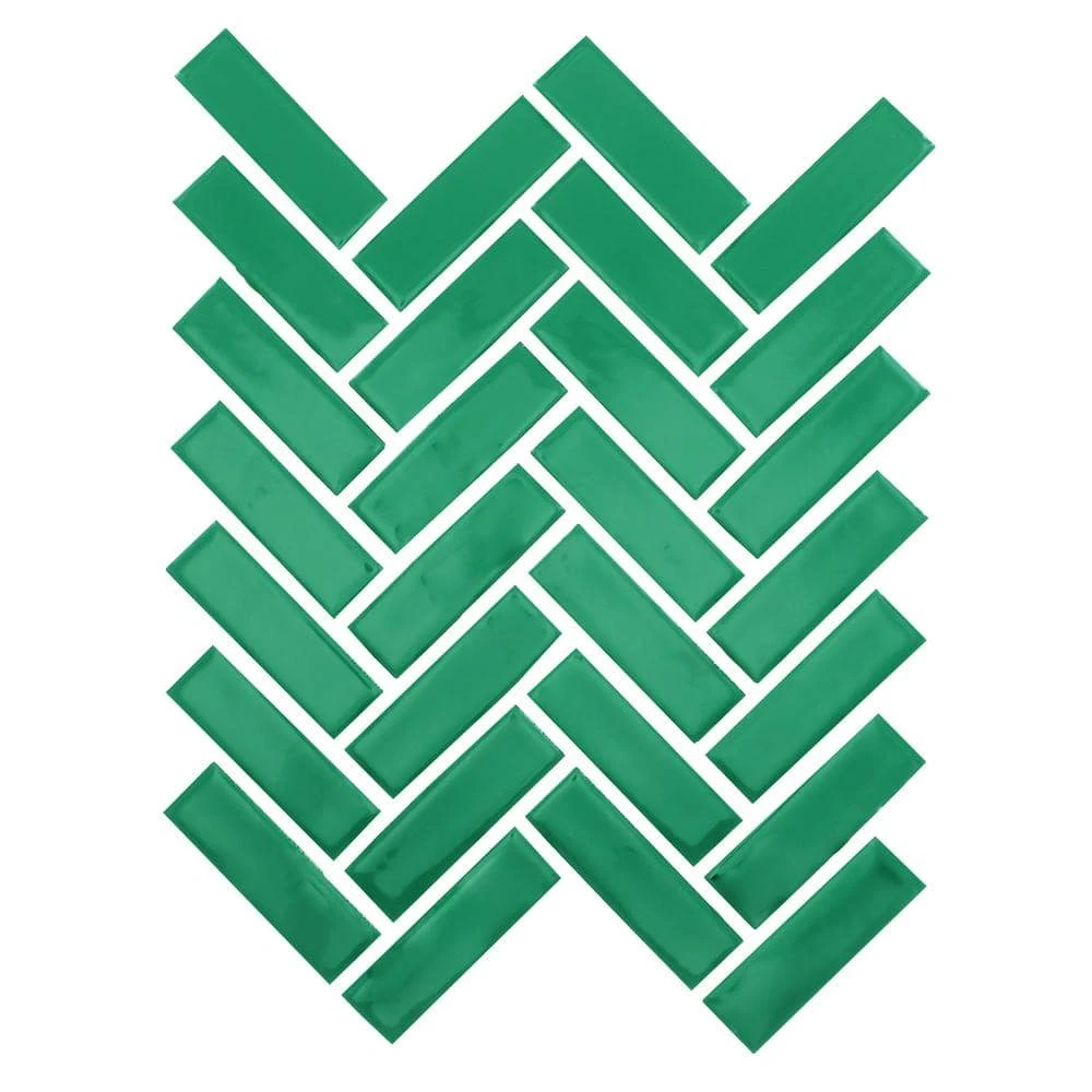 Restore Green 9 in. x 12 in. Glazed Ceramic Herringbone Mosaic Tile (0.6 sq. ft./each) by Daltile 3 Restore Green 9 in. x 12 in. Glazed Ceramic Herringbone Mosaic Tile (0.6 sq. ft./each) by Daltile