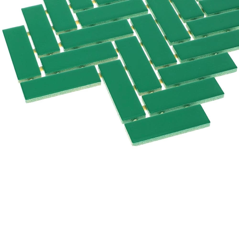 Restore Green 9 in. x 12 in. Glazed Ceramic Herringbone Mosaic Tile (0.6 sq. ft./each) by Daltile 10 Restore Green 9 in. x 12 in. Glazed Ceramic Herringbone Mosaic Tile (0.6 sq. ft./each) by Daltile - Image 8