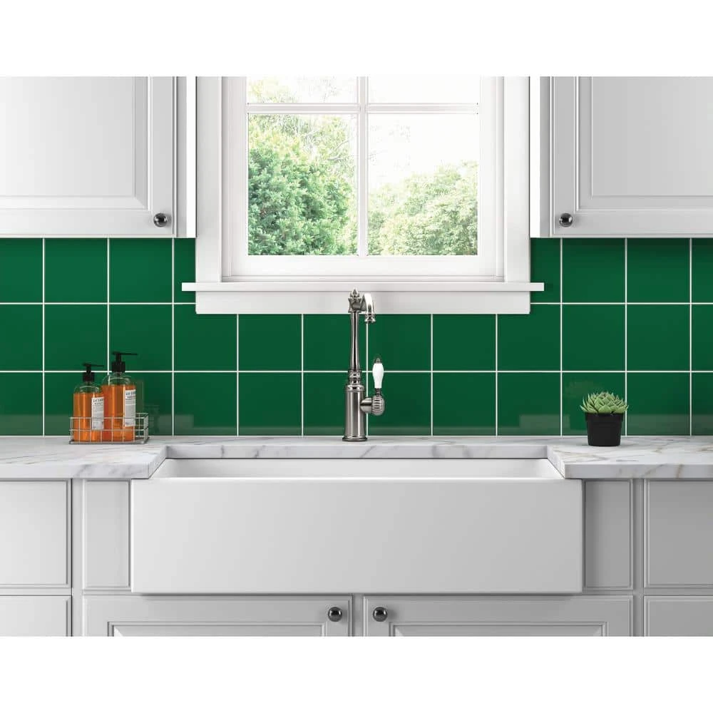 Restore Green 6 in. x 6 in. Glazed Ceramic Wall Tile (12.5 sq. ft./Case) by Daltile 4 Restore Green 6 in. x 6 in. Glazed Ceramic Wall Tile (12.5 sq. ft./Case) by Daltile - Image 2
