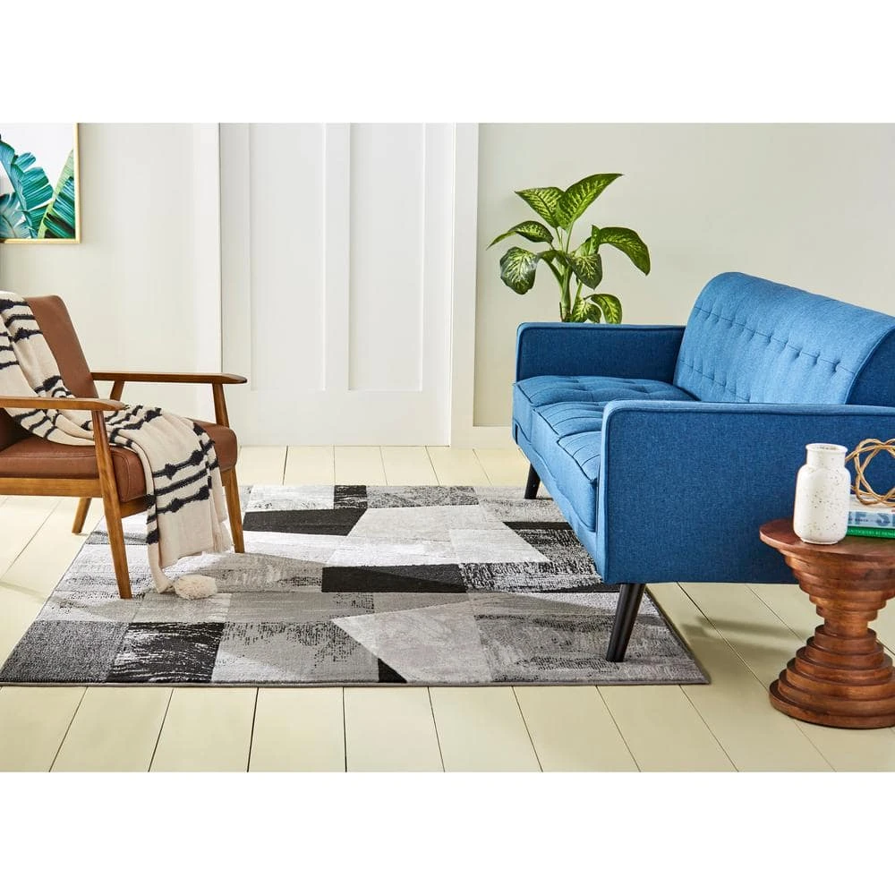 Catalina Grey/Black 8 ft. x 10 ft. Geometric Area Rug by Home Dynamix 5 Catalina Grey/Black 8 ft. x 10 ft. Geometric Area Rug by Home Dynamix - Image 3