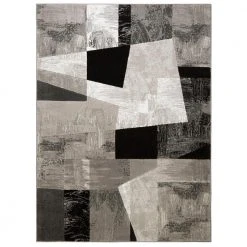 Catalina Grey/Black 8 ft. x 10 ft. Geometric Area Rug by Home Dynamix