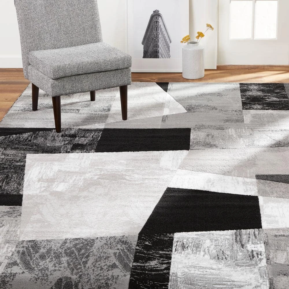 Catalina Grey/Black 8 ft. x 10 ft. Geometric Area Rug by Home Dynamix 4 Catalina Grey/Black 8 ft. x 10 ft. Geometric Area Rug by Home Dynamix - Image 2