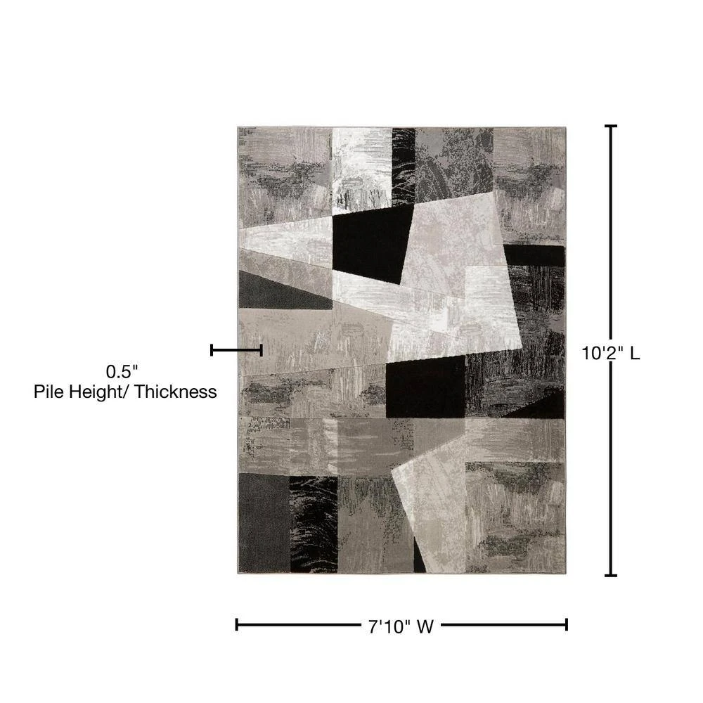 Catalina Grey/Black 8 ft. x 10 ft. Geometric Area Rug by Home Dynamix 8 Catalina Grey/Black 8 ft. x 10 ft. Geometric Area Rug by Home Dynamix - Image 6