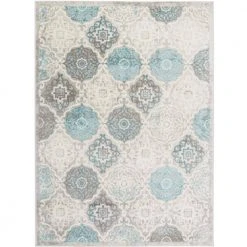 Boho Grey/Blue 8 ft. x 10 ft. Indoor Area Rug by Home Dynamix