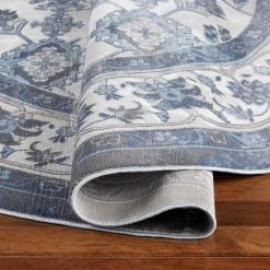 Bazaar Elegance Grey/Blue 8 ft. Medallion Round Area Rug by Home Dynamix -Daltile Sales Store grey blue home dynamix area rugs 8r 13152c 451 1f 1000